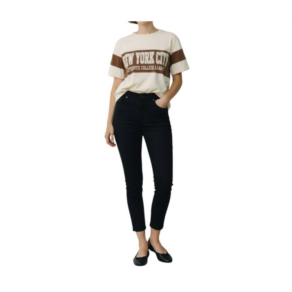 NEW AMBAR new york city printed short sleeve t-shirt in stone